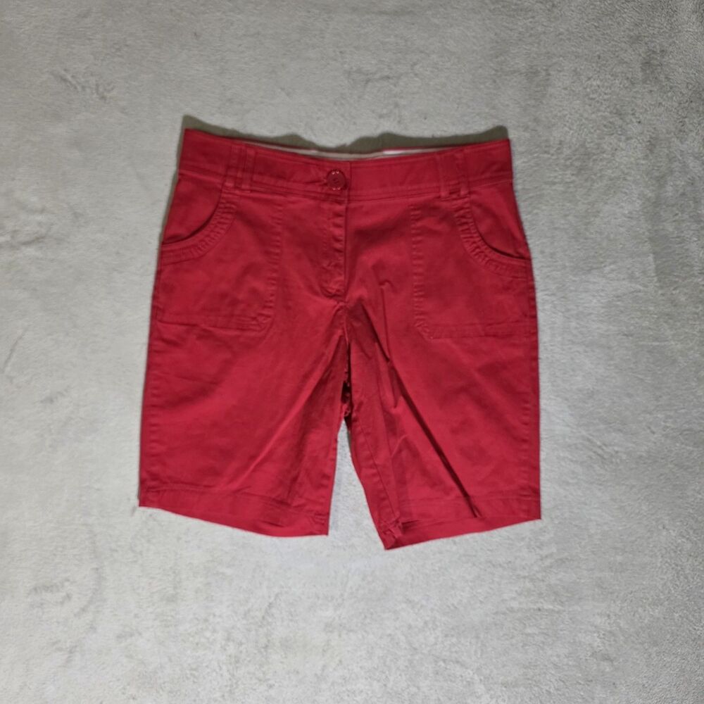 Counterparts Womens Bermuda Shorts Red  Large Front Pockets Sz 8